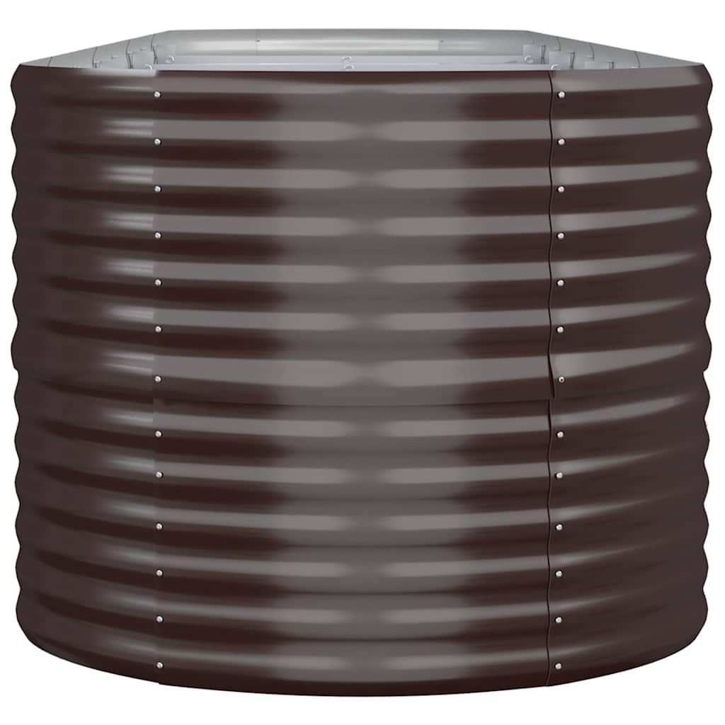 vidaXL Garden Raised Bed | Brown | Powder-coated Steel | Large | Durable