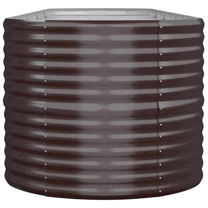 vidaXL Garden Raised Bed | Brown | Powder-coated Steel | Large | Durable