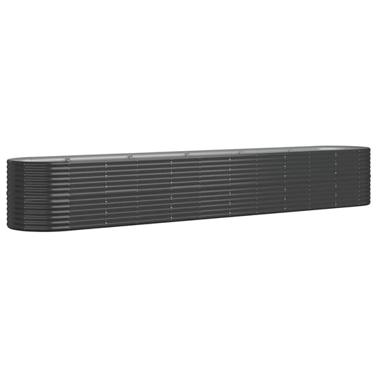 vidaXL Garden Raised Bed Galvanised Steel 440x80x68 cm Anthracite