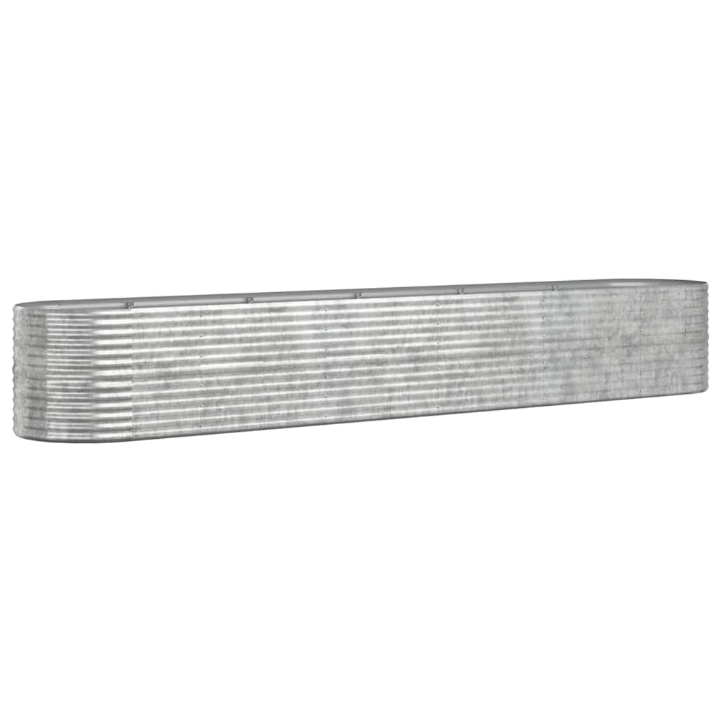 vidaXL Garden Raised Bed | Silver | Powder-Coated Steel | Large