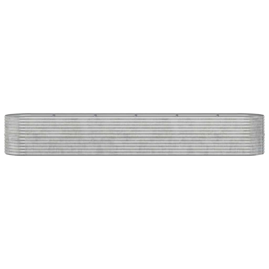 vidaXL Garden Raised Bed | Silver | Powder-Coated Steel | Large