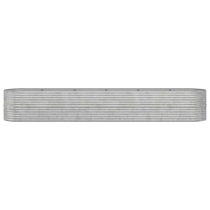 vidaXL Garden Raised Bed | Silver | Powder-Coated Steel | Large