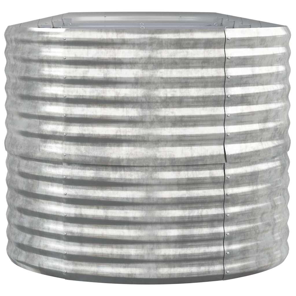 vidaXL Garden Raised Bed | Silver | Powder-Coated Steel | Large