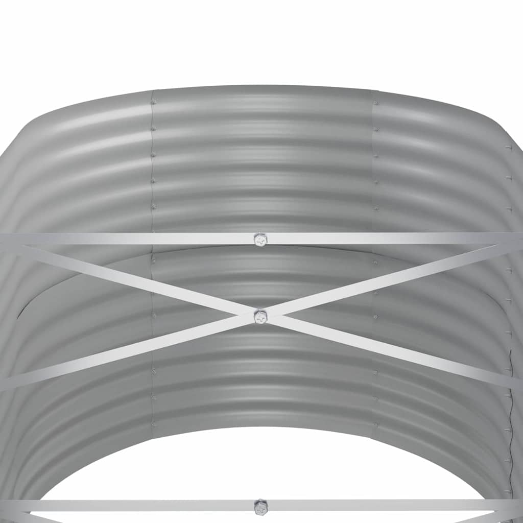 vidaXL Garden Raised Bed | Silver | Powder-Coated Steel | Large
