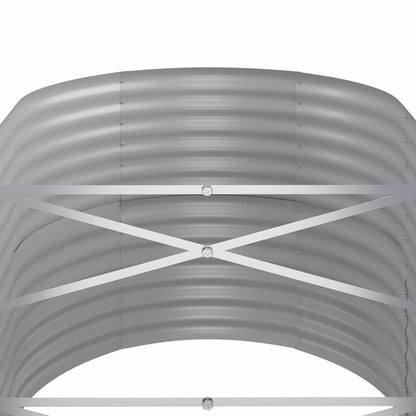 vidaXL Garden Raised Bed | Silver | Powder-Coated Steel | Large