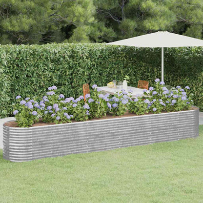 vidaXL Garden Raised Bed | Silver | Powder-Coated Steel | Large