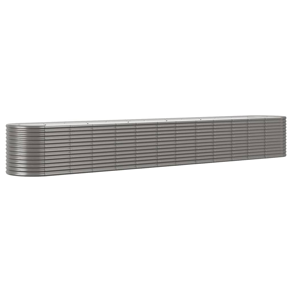 vidaXL Garden Raised Bed Powder-coated Steel 512x80x68 cm Grey