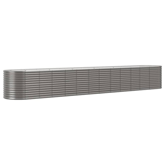 vidaXL Garden Raised Bed Powder-coated Steel 512x80x68 cm Grey