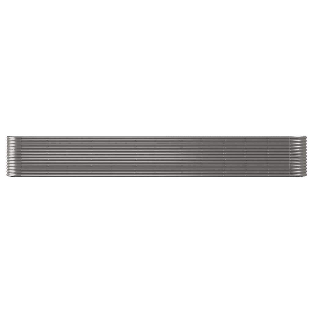 vidaXL Garden Raised Bed Powder-coated Steel 512x80x68 cm Grey