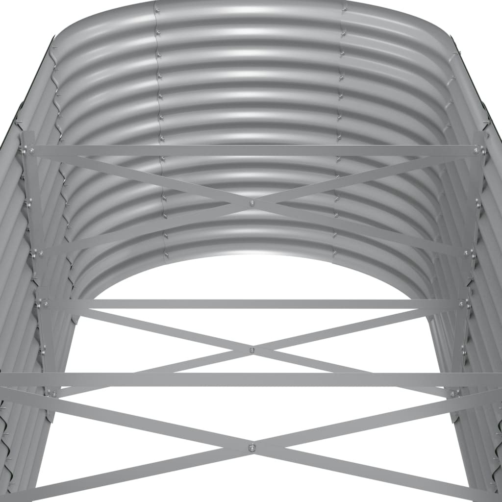 vidaXL Garden Raised Bed Powder-coated Steel 512x80x68 cm Grey