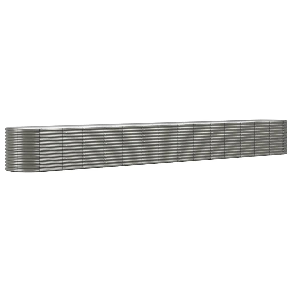 vidaXL Garden Raised Bed Powder-coated Steel 620x80x68 cm Grey