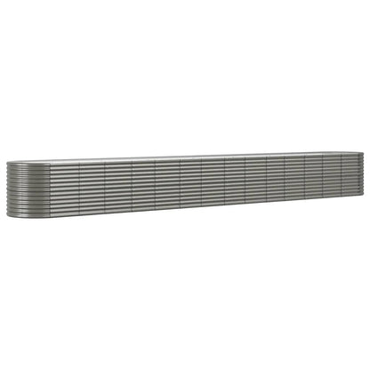 vidaXL Garden Raised Bed Powder-coated Steel 620x80x68 cm Grey