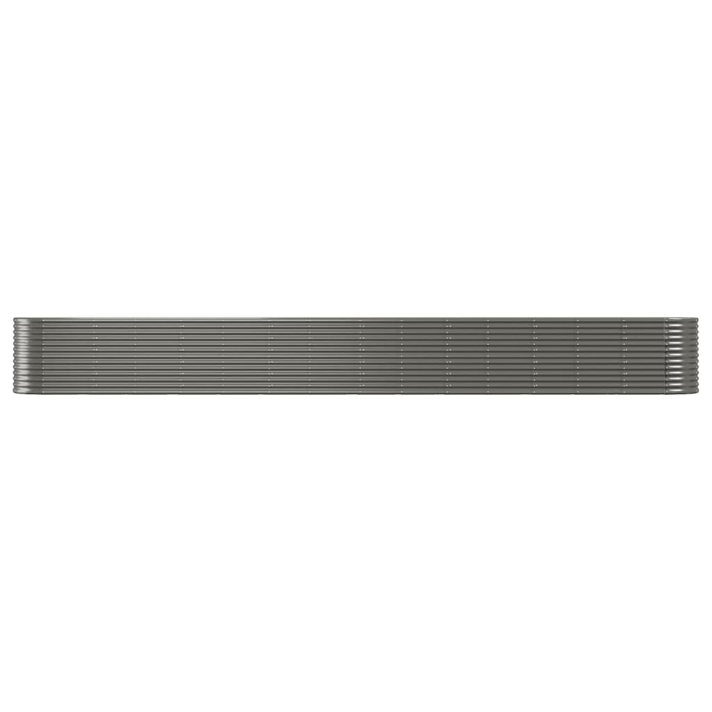vidaXL Garden Raised Bed Powder-coated Steel 620x80x68 cm Grey