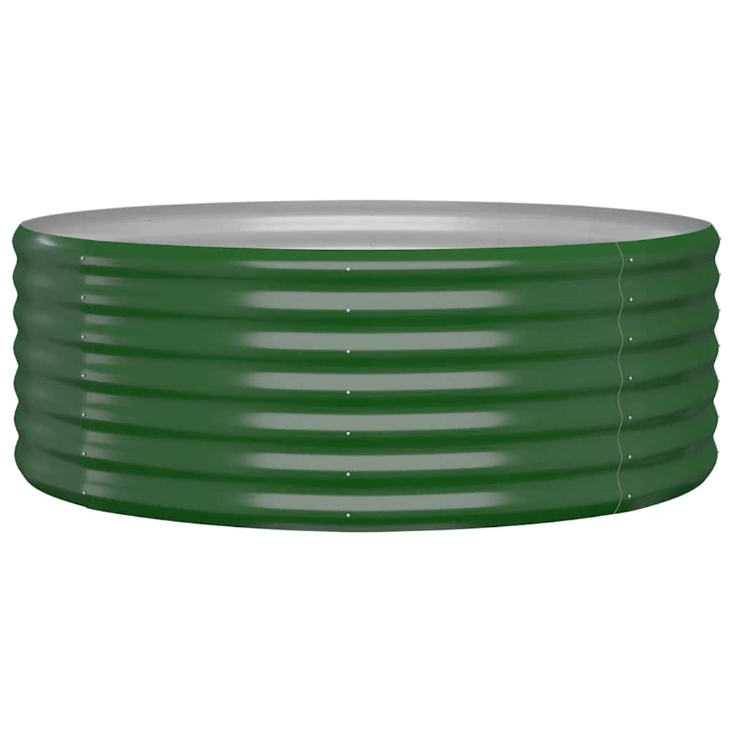 vidaXL Garden Raised Bed Galvanised Steel 100x100x36 cm Green