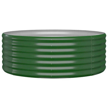 vidaXL Garden Raised Bed Galvanised Steel 100x100x36 cm Green