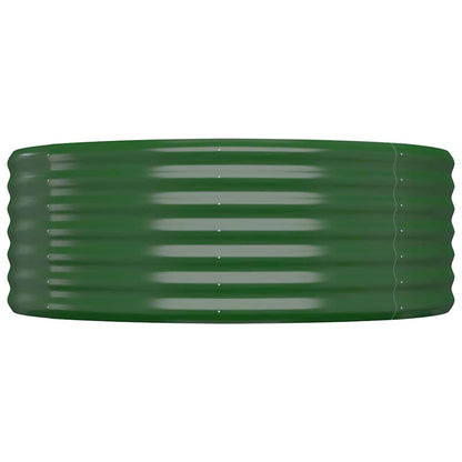 vidaXL Garden Raised Bed Galvanised Steel 100x100x36 cm Green