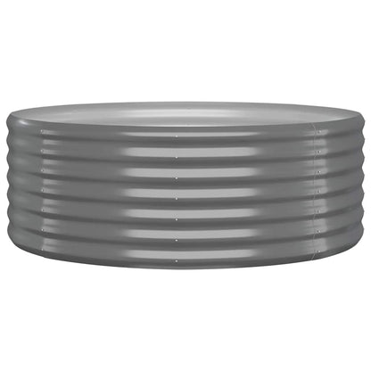 vidaXL Garden Raised Bed Galvanised Steel 100x100x36 cm Grey