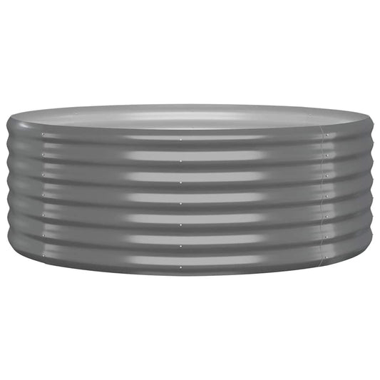 vidaXL Garden Raised Bed Galvanised Steel 100x100x36 cm Grey