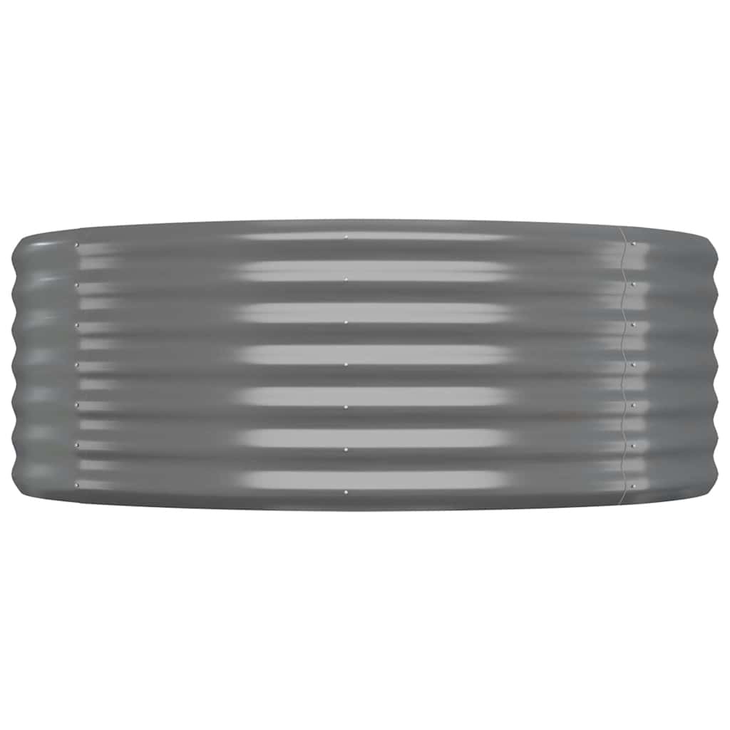 vidaXL Garden Raised Bed Galvanised Steel 100x100x36 cm Grey