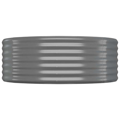 vidaXL Garden Raised Bed Galvanised Steel 100x100x36 cm Grey