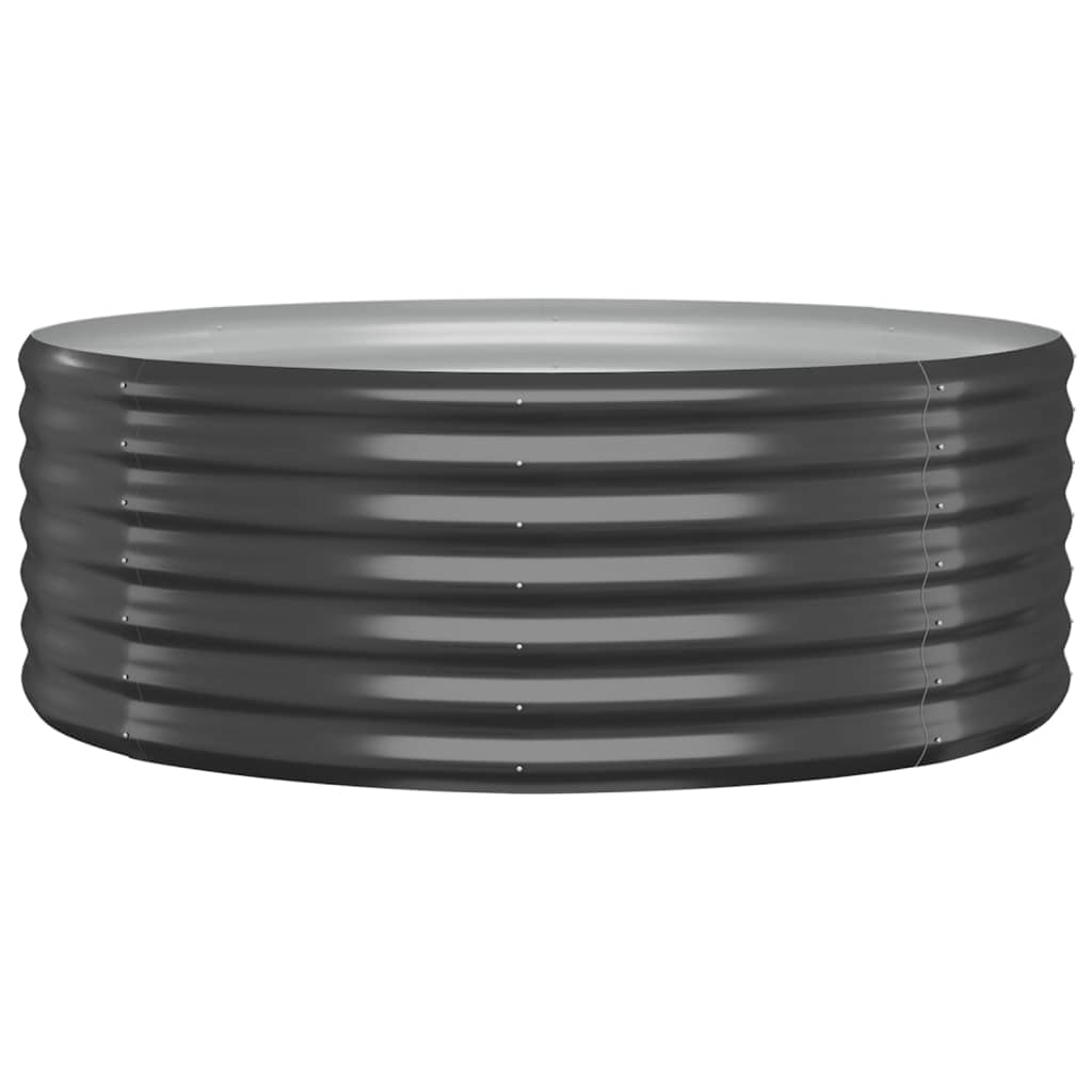vidaXL Garden Raised Bed | Anthracite | Powder-coated steel | 100 cm diameter
