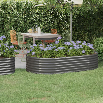 vidaXL Garden Raised Bed Galvanised Steel 175x100x36 cm Grey
