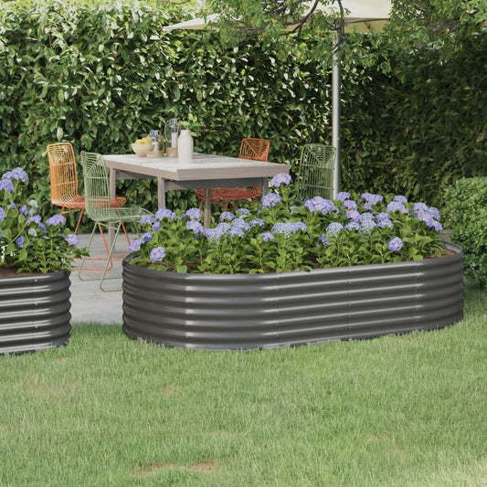 vidaXL Garden Raised Bed Galvanised Steel 175x100x36 cm Grey