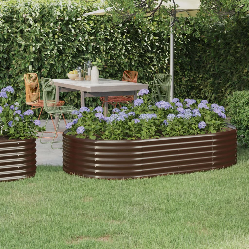 vidaXL Garden Raised Bed Galvanised Steel 175x100x36 cm Brown