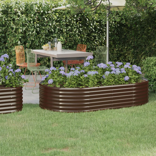 vidaXL Garden Raised Bed Galvanised Steel 175x100x36 cm Brown