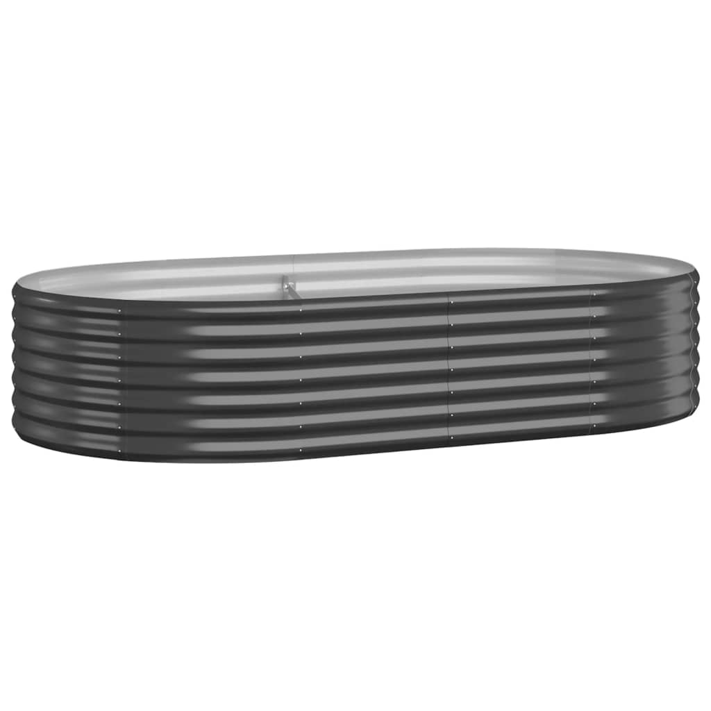 vidaXL Garden Raised Bed Galvanised Steel 175x100x36 cm Anthracite
