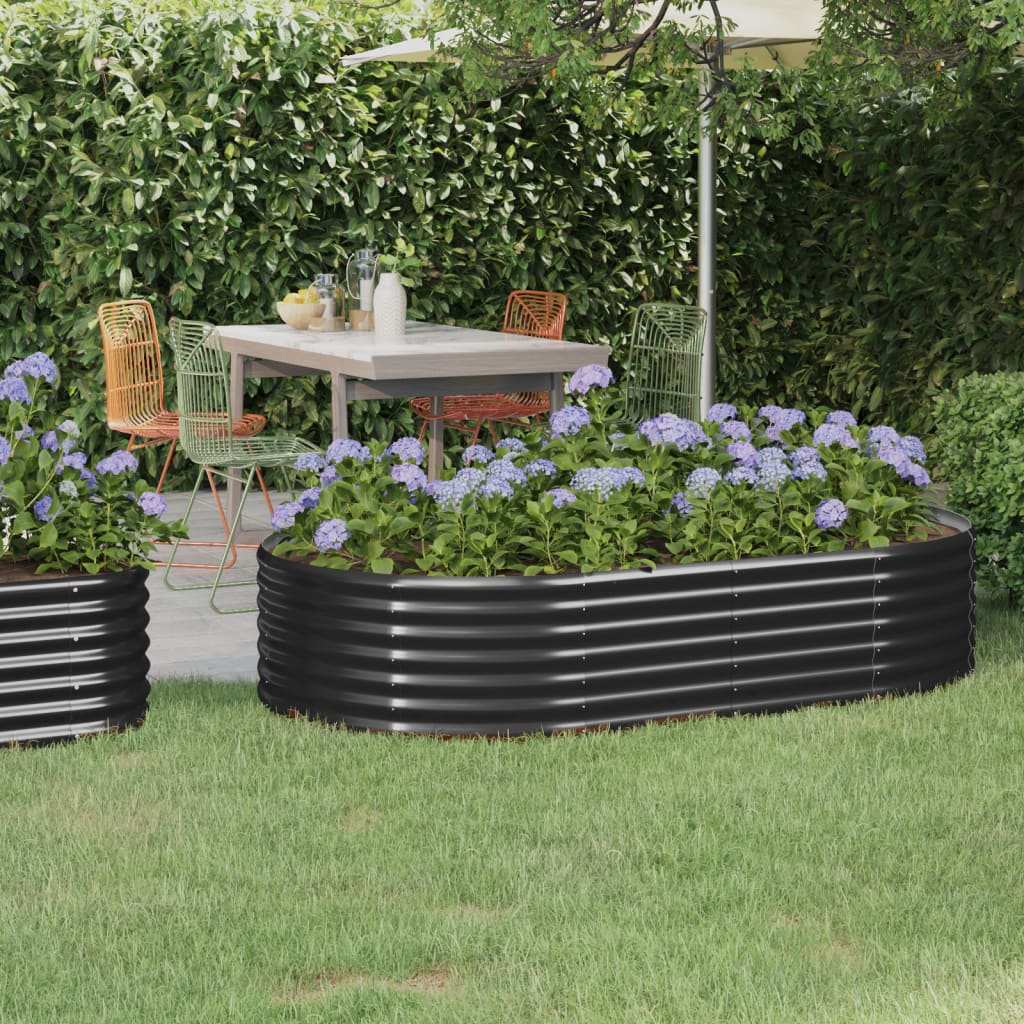 vidaXL Garden Raised Bed Galvanised Steel 175x100x36 cm Anthracite