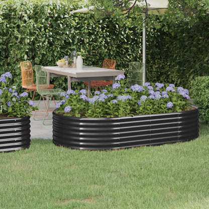 vidaXL Garden Raised Bed Galvanised Steel 175x100x36 cm Anthracite