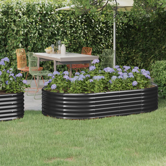 vidaXL Garden Raised Bed Galvanised Steel 175x100x36 cm Anthracite