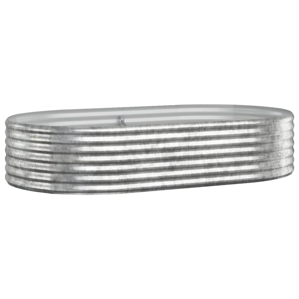 vidaXL Garden Raised Bed | Silver | Powder-coated steel