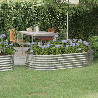 vidaXL Garden Raised Bed | Silver | Powder-coated steel