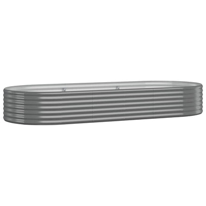 vidaXL Garden Raised Bed Galvanised Steel 249x100x36 cm Grey