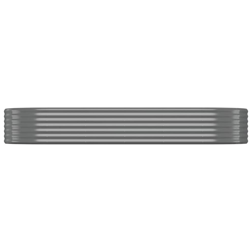 vidaXL Garden Raised Bed Galvanised Steel 249x100x36 cm Grey