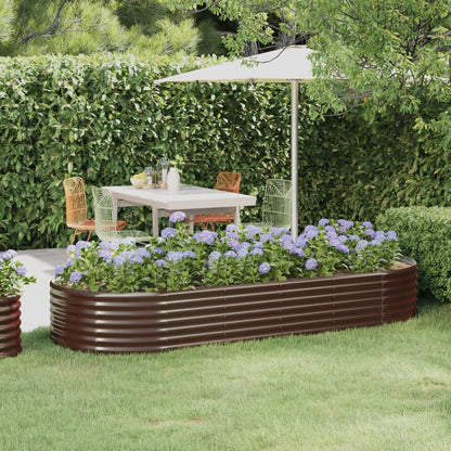 vidaXL Garden Raised Bed Galvanised Steel 249x100x36 cm Brown