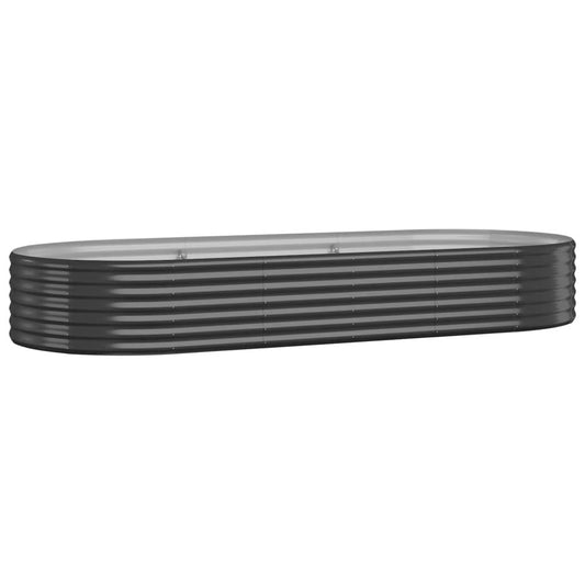 vidaXL Garden Raised Bed Galvanised Steel 249x100x36 cm Anthracite