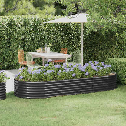 vidaXL Garden Raised Bed Galvanised Steel 249x100x36 cm Anthracite