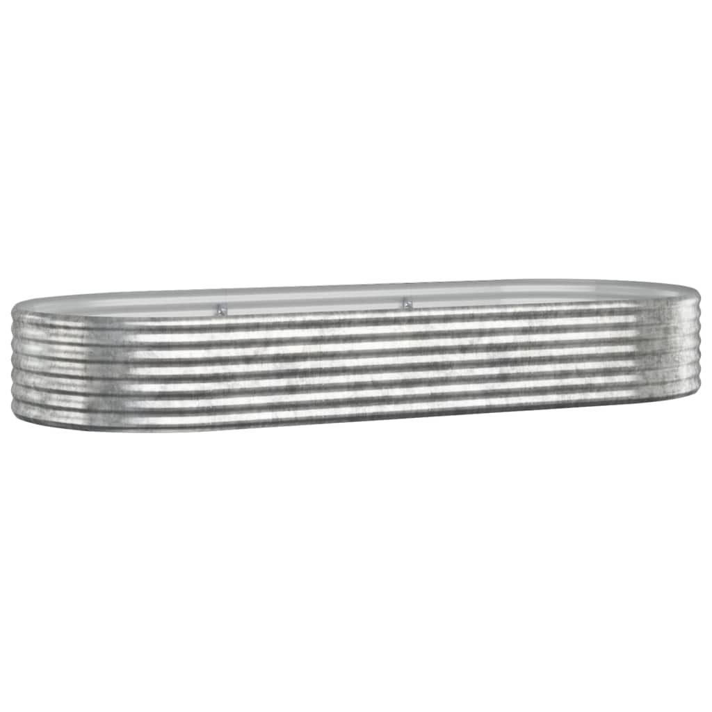 vidaXL Garden Raised Bed Galvanised Steel 249x100x36 cm Silver
