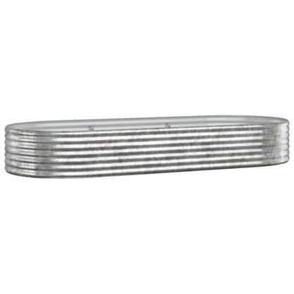 vidaXL Garden Raised Bed Galvanised Steel 249x100x36 cm Silver