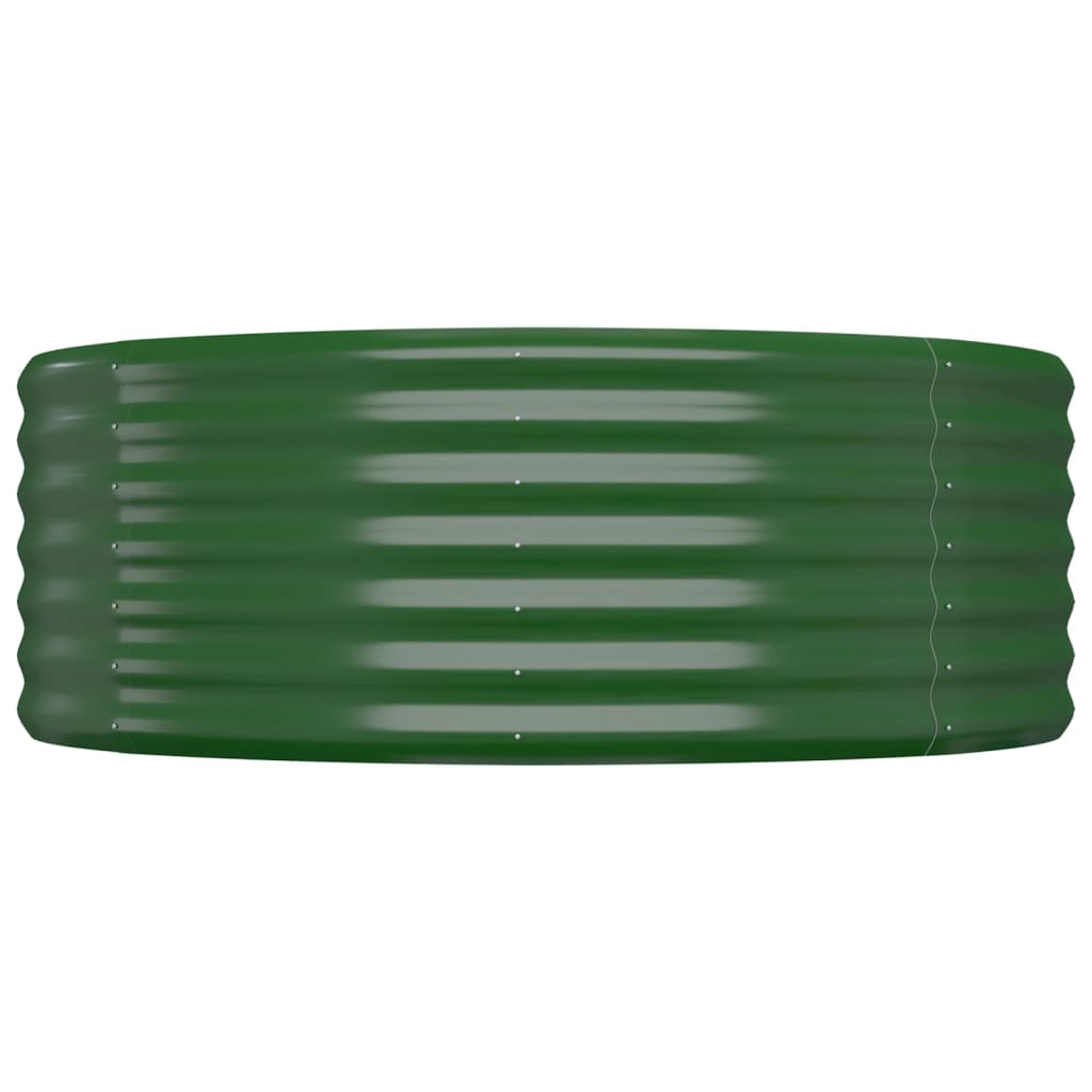 vidaXL Garden Raised Bed Galvanised Steel 322x100x36 cm Green