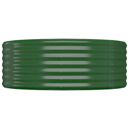 vidaXL Garden Raised Bed Galvanised Steel 322x100x36 cm Green