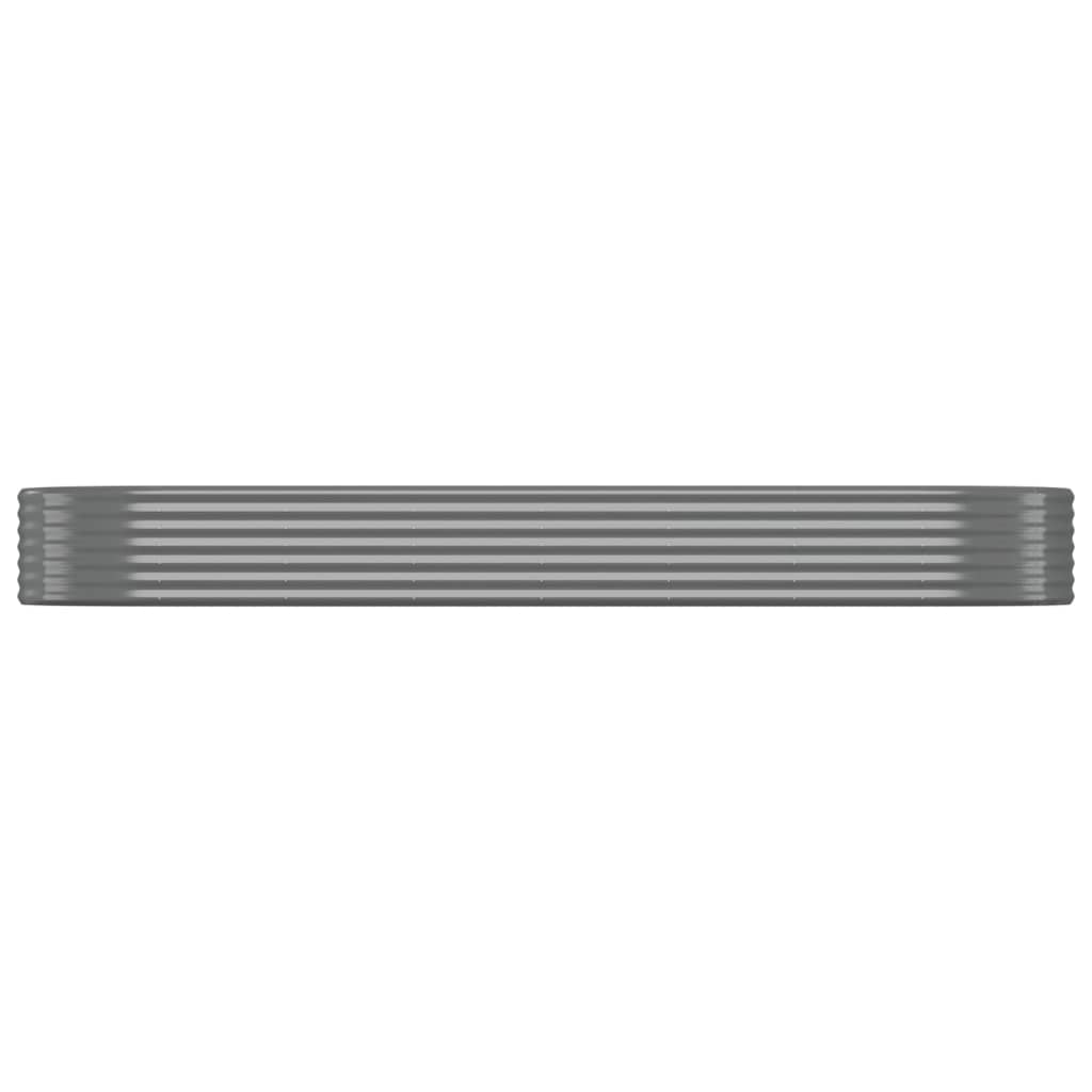 vidaXL Garden Raised Bed Galvanised Steel 322x100x36 cm Grey
