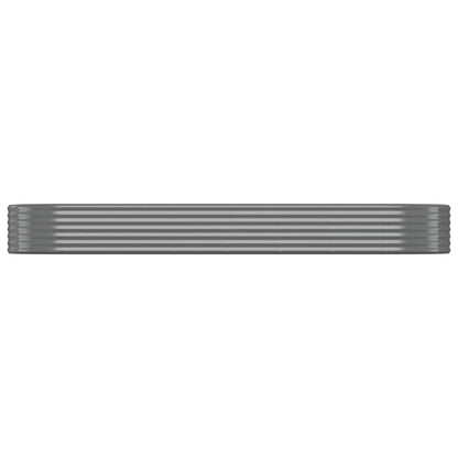vidaXL Garden Raised Bed Galvanised Steel 322x100x36 cm Grey