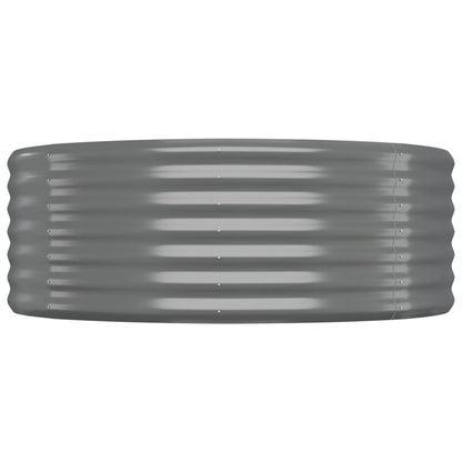 vidaXL Garden Raised Bed Galvanised Steel 322x100x36 cm Grey