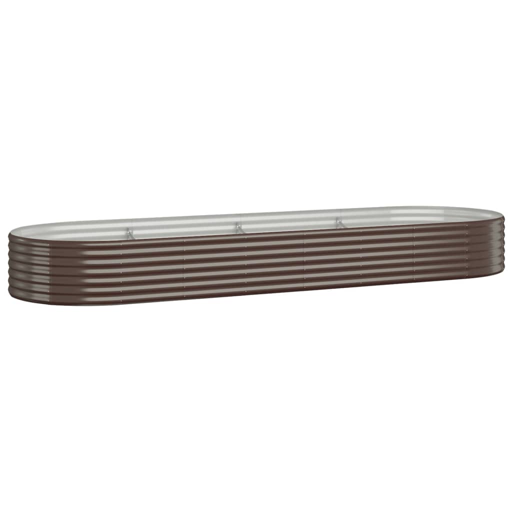 vidaXL Garden Raised Bed Galvanised Steel 322x100x36 cm Brown
