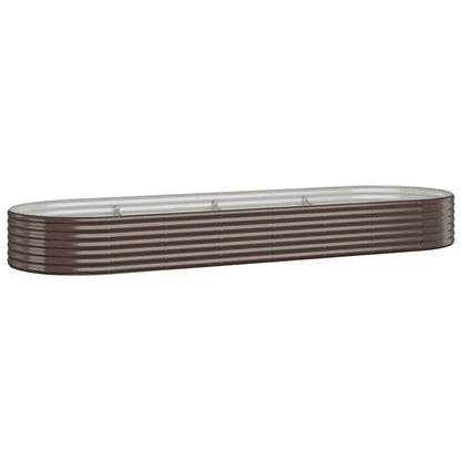 vidaXL Garden Raised Bed Galvanised Steel 322x100x36 cm Brown