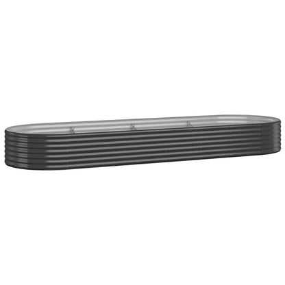 vidaXL Garden Raised Bed Galvanised Steel 322x100x36 cm Anthracite